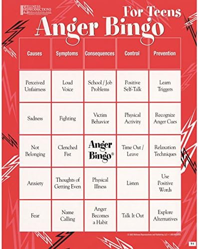 Anger Bingo for Teens - Engaging and Educational Game About Anger Management