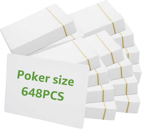 648PCS Blank Playing Cards Deck, Double Sides White Blank Index Flash Cards for DIY Game Cards Gift Cards Writing 2.5"