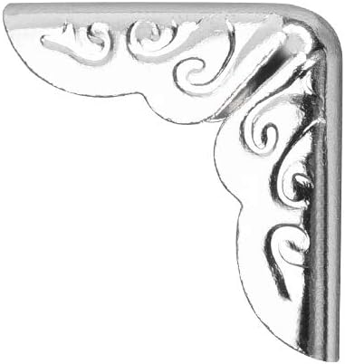 uxcell Metal Book Corner Protectors - Edge Cover Guard 15X15X3mm Silver Tone, 30pcs