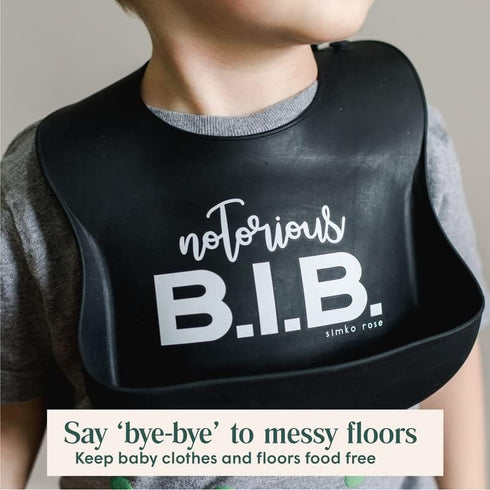 Simka Rose Silicone Baby Bibs with Food Catcher - Adjustable Soft Catch All Bib for Boys & Girls - High Chair Dining Table