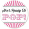 Pink Ready to Pop Baby Shower Stickers | 36 Matte Labels | 2 Inches Round | Baby Shower Stickers