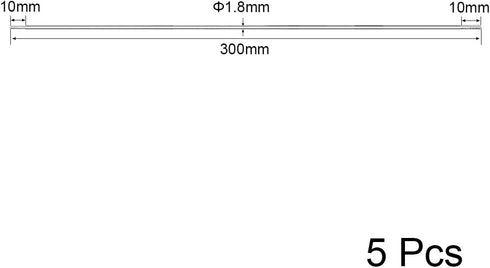 uxcell M2x300mm Pushrod Connector Stainless Steel Rod Linkage,for RC Boat,Car,Airplane,Helicopter,5pcs