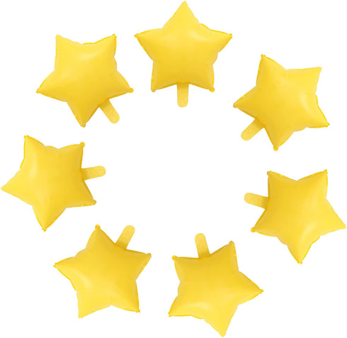 ZHENGYE 10 Pcs Yellow Star-Shaped Foil Balloons, 18 Inch Happy Birthday Party Decoration