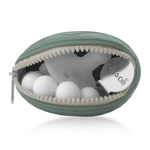 Set Complete Pacifier with Green Silicone Case & Clips