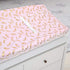 American Baby Company Heavenly Soft Chenille Fitted Contoured Changing Pad Cover, Sparkle Gold Feather on Pink
