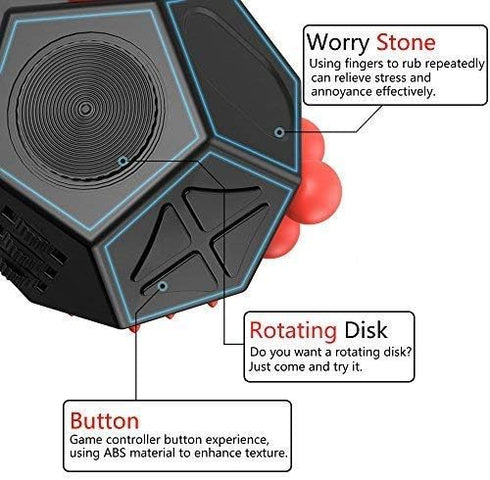 WCZCBOYA 12 A4) Sided Fidget Toys Cube,Dodecagon Fidget Toys for Kids Adults, Relief Stress and Anxiety Anti Depression