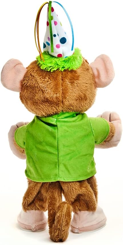 13" Cuddle Barn - Birthday Bash Brett | Animated Stuffed Animal Monkey Plush Toy Dances to Celebration