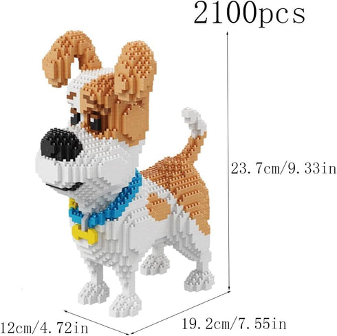 Building Block Dogs - 2100 Pieces Micro Mini Block Animal Dog Set for Kids or Adults, DIY 3D Block Toy