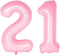 Number 21 Foil Jumbo Digital Mylar Balloons, 40inch 21st Birthday Party Decorations, Pink Balloon Supplies