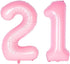 Number 21 Foil Jumbo Digital Mylar Balloons, 40inch 21st Birthday Party Decorations, Pink Balloon Supplies