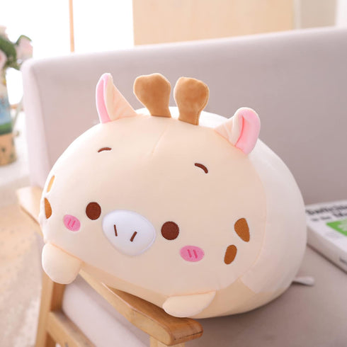 Cute Plush Deer Stuffed Animal Pillow, 8-Inch Kawaii Deer Hugging Toy, Super Soft for Kids Bedding Decor