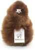 Llama Stuffed Animal, 9 Inch Cute Soft Cuddly Alpaca Plush Toy, Handcrafted Real Alpaka Natural Fur, Brown