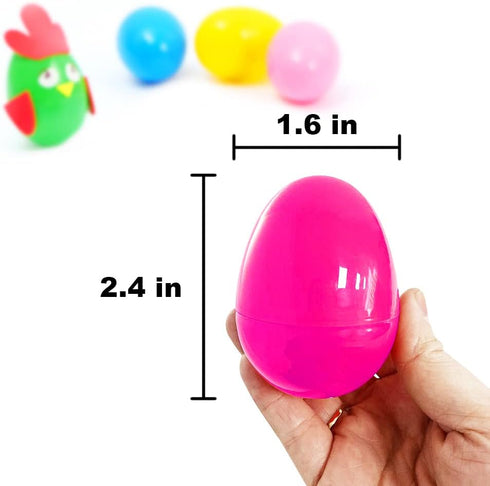 UMEELR 150PCS 2.4" Plastic Easter Eggs, Empty Eggs Fillable, Colorful Bright Egg Bulks for Easter Hunt Party Favor