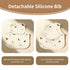 Cococu 6-24M(Beige Baby Bibs for Eating,Baby Smock bib with Silicone Catcher, Waterproof Baby Bib Shirt, Baby Feeding