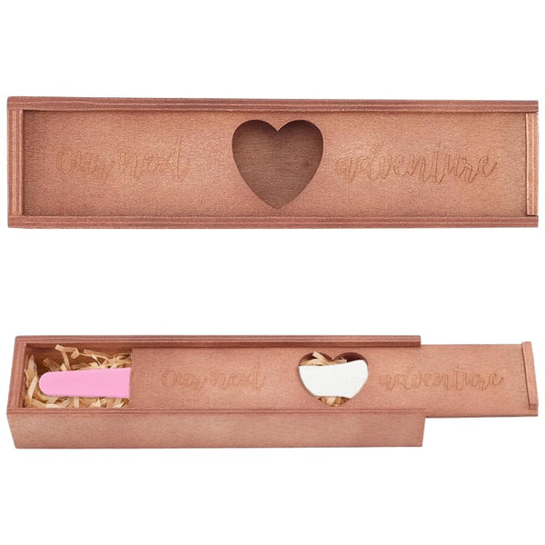 WADORN Wooden Pregnancy Test Gifts Box, Pregnancy Test Keepsake Box Surprise Announcement
