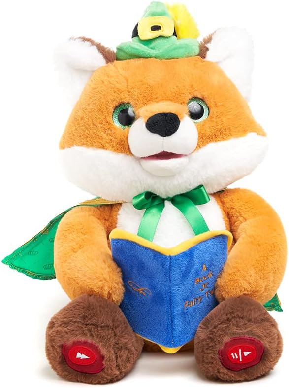 Cuddle Barn Sir Frederick The Storyteller Fox Plush Toy, Animated Storytelling with 5 Fairy Tales