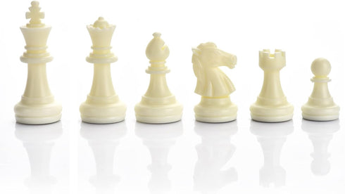 Chess Pieces Only, Magnetic Plastic Chessman Set for Replacement of Missing Pieces, Includes Storage Bag