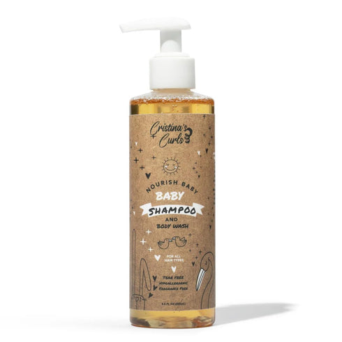 Cristina's Curls Baby Shampoo & Body Wash Gentle Low-Foam Head-To-Toe Clean For
