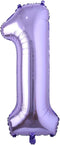 40inch Purple Helium Foil Number Balloons, Large Inflatable Figures for Baby Shower, Birthday, Wedding Decoration