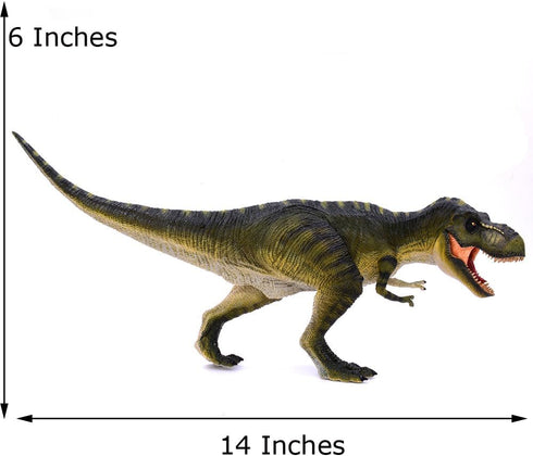 Gemini&Genius T-Rex Dinosaur Toy, Tyrannosaurus Rex Figurine, 14“ Length-Hand Painted Realistic Action Figure