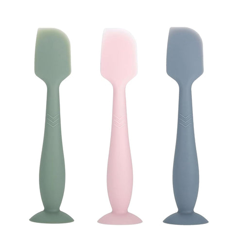 3 Pack Baby Diaper Cream Spatula Applicator, Soft Silicone Butt Paste Spatula with Suction Cup Base