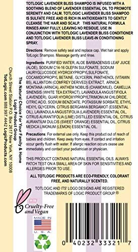TotLogic Sulfate Free Baby Shampoo, 8 oz, Lavender Bliss Hair Care, No Phthalates, Infused with Natural Antioxidants