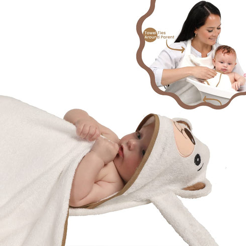 Snoodlebear Hands-Free Rayon Bamboo Hooded Baby Towel Extra Large for Boys and Girls