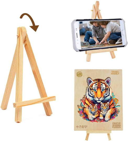 Wooden Puzzles for Adults, Tiger Family (L-270pcs) Unique Shaped Animal Wood Puzzles for Kids
