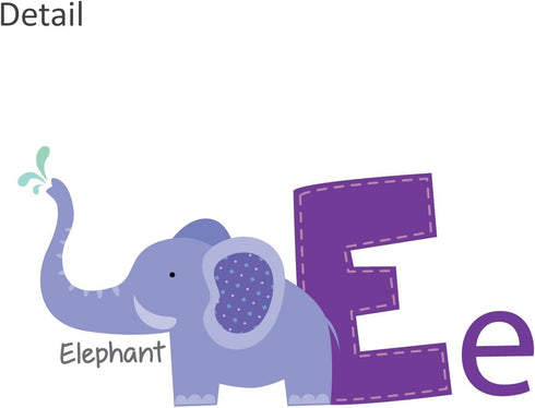 DECOWALL DS4-8002 Animal Alphabet Kids Wall Stickers - Peel and Stick Removable Decals for Nursery, Bedroom, Living Room