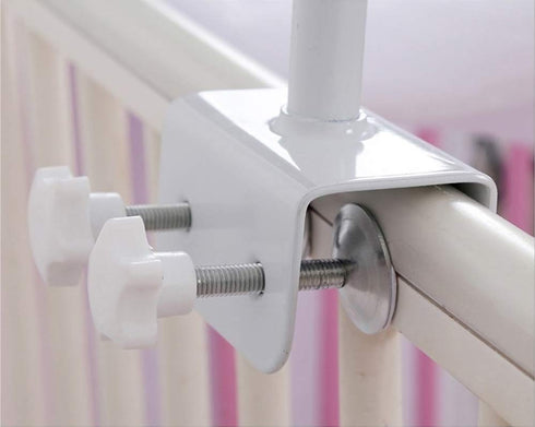 CdyBox Crib Canopy Holder Universal Metal Adjustable Clip-On Stand Bracket for Crib Cot Bed Mosquito Net(White, Stand