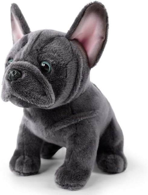 Bulldog Stuffed Animals Realistic Dog,9" Dog Stuffed Animals Soft Cuddly Gray Bulld