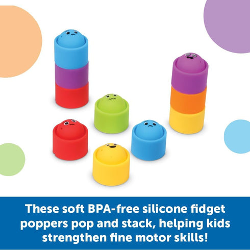 Set, 24 3+, Learning Resources Rainbow Emotion Fidget Poppers Classroom Pieces, Ages Autism Sensory Toys