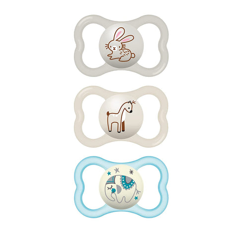 MAM Air Night & Day Baby Pacifier, for Sensitive Skin, Glows in