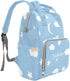NZOOHY Backpack Mommy Backpack Moon Star Cloud Blue Personalized Diaper Bag Multi-Function Custom with Name Large