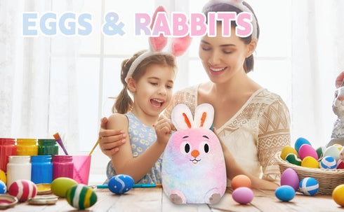 Plush8 Inch Rainbow Rabbit Plush Toy Rabbit Stuffed Animal Cute Easter Rabbit Plush Pillow Soft Plushie Doll Gifts