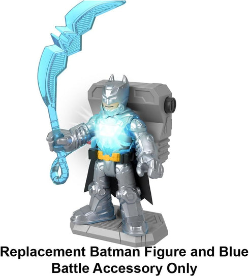Replacement Part for Imaginext Playset Inspired by DC Superfriends - HGX97 ~ Replacement Poseable Batman Figure and Blue Battle Accessory