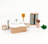 PairPear Wooden Toys Dollhouse Furniture Playset - 35 Piece Furnitures with Family Dolls, Doll House Accessories for