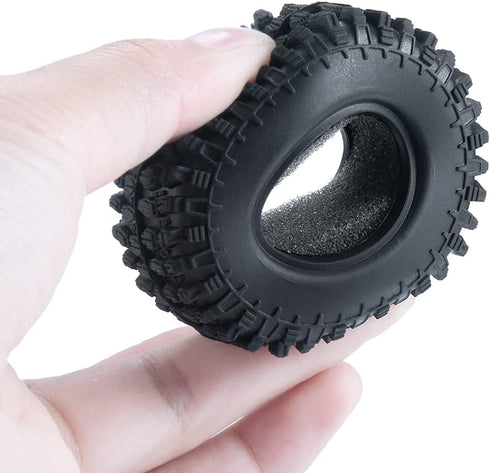 4PCS 1.0" Crawler Tires Rubber Wheel Tires for 1/24 Axial SCX24 RC Crawler Car (54mm)