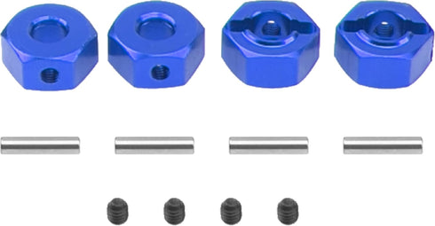 Metal 12mm Wheel Hex Hub Drive Adapters with Pins Screws Compatible with 1/10 Arrma Senton Granite Typhon Vorteks 3S Big Rock RC Car (Blue)