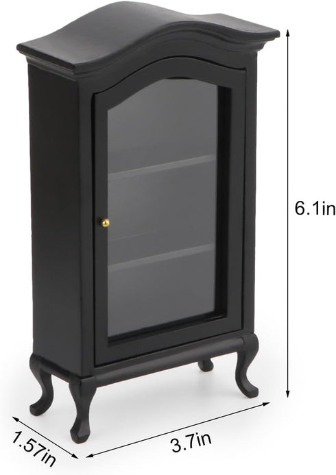 1:12 Dollhouse Furniture Display Shelf Scale Miniature Bookshelf Cabinet Decoration Classic Wooden Mini Storage