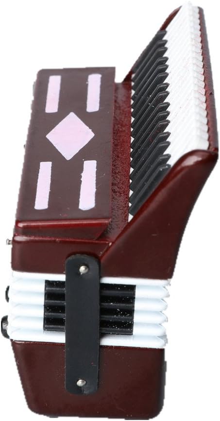 Dselvgvu 2.76"x2.36"x1.18") Miniature Accordion with Case Mini Musical Instrument Accordion Replica Collectible