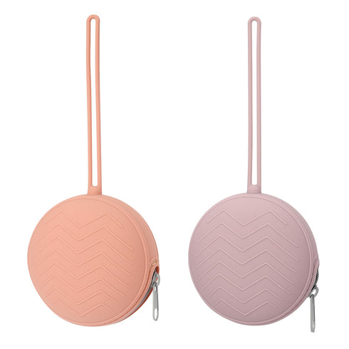 2 Pack Silicone Pacifier Holder Case, BPA-Free Silicone Newborn Pacifier Holder for