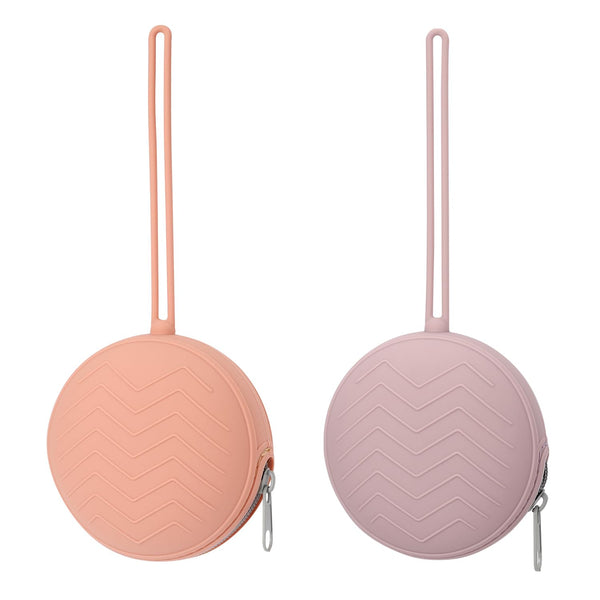 2 Pack Silicone Pacifier Holder Case, BPA-Free Silicone Newborn Pacifier Holder for