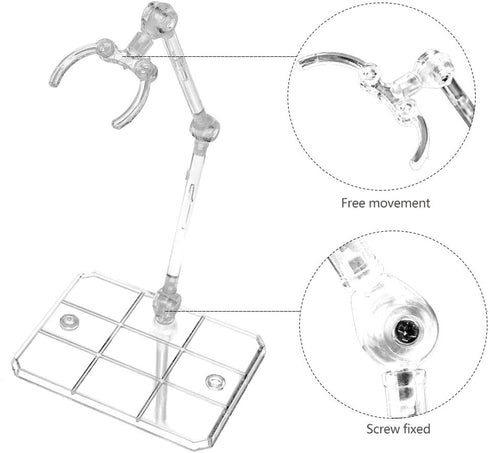 Action Figure Stand, 8 PCS Assembly Display Holder Base Doll Model Support Stand Compatible with HG RG SD SHF Gundam
