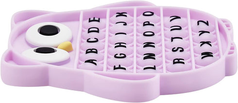 Push Pop Bubble Fidget Sensory Toy, Silicone Stress Relief Popping Toy, ABC Alphabet Owl Shaped Educational Learning