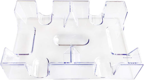 Yuanhe Clear 2 Deck Canasta Playing Card Tray - No Swivel Base for Easy Card Access
