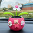 Rose Red Solar Dancing Flower Car Dashboard Decorations - Funny Solar Powered Flower Pot Swinging Toy for Decor