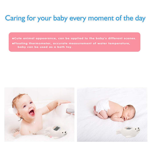 Doli Yearning Upgrade Baby Bath Thermometer, Room Temperature Water Thermometer for Kids' Bathroom Safety (Seal Shape)