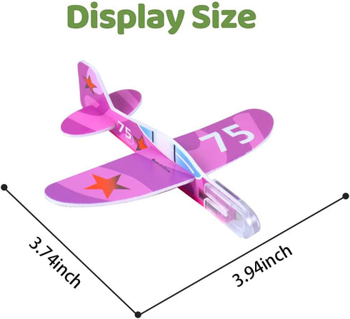 50 Pcs Foam Gliders Planes Toys - Paper Airplane Party Favors, Outdoor Flying Toys, Bulk for Classroom Prizes
