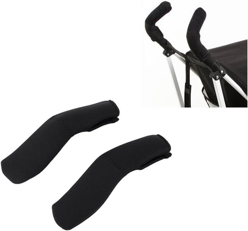 Toddler Stroller Handle Cover, 1pair Black Neoprene Kids Replacement Pushchair Handle Cover Elastic Dust Proof Protector Sleeve Stroller Accessory for Most Stroller Pushchair Pram
